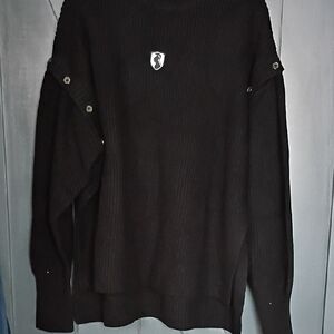 VHNY Black Ribbed Women's Turtleneck Sweater